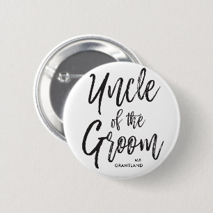 Badge Rond 5 Cm Oncle du mariage de manuscrit du marié  