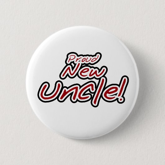 Badge Rond 5 Cm Oncle fier textes rouges/noirs nouvel (Devant)