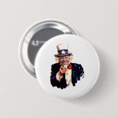 Badge Rond 5 Cm Oncle Joe en tant qu'oncle Sam (Devant & derrière)