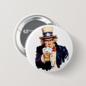 Badge Rond 5 Cm Oncle Sam (Devant & derrière)
