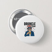 Badge Rond 5 Cm Oncle Sam drôle de conception vectorielle de bière (Devant & derrière)
