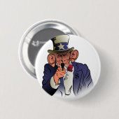 Badge Rond 5 Cm Oncle Sam en couleur (Devant & derrière)
