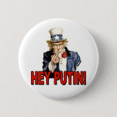 Badge Rond 5 Cm Oncle Sam Middle Finger Hey Poutine (Devant)