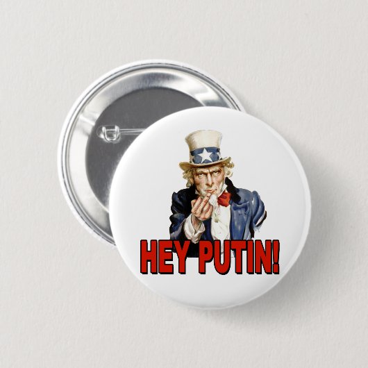Badge Rond 5 Cm Oncle Sam Middle Finger Hey Poutine (Devant & derrière)