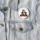 Badge Rond 5 Cm Oncle Sam Middle Finger Hey Poutine (En situation)