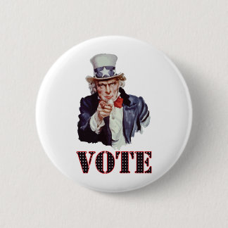 Badge Rond 5 Cm Oncle Sam---Vote
