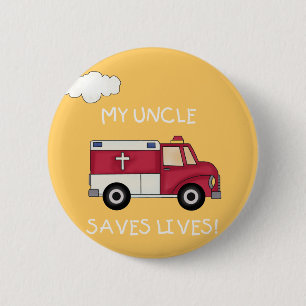 Badge Rond 5 Cm Oncle Saves Lives Tshirts et cadeaux d'EMT