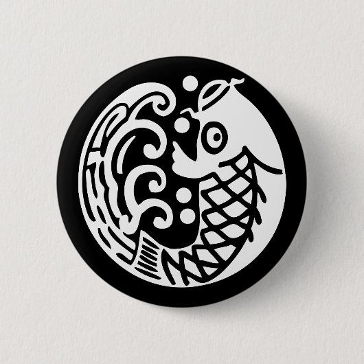 Badge Rond 5 Cm Onde carpe (Devant)