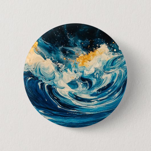 Badge Rond 5 Cm Ondes Abstraites (Devant)