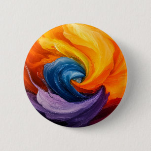 Badge Rond 5 Cm Ondulations Abstraites