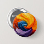 Badge Rond 5 Cm Ondulations Abstraites (Devant & derrière)