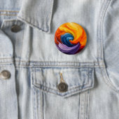 Badge Rond 5 Cm Ondulations Abstraites (En situation)
