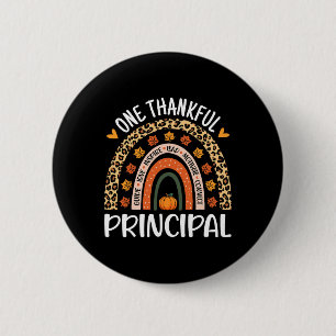 Badge Rond 5 Cm One Thankful Principal Thanksgiving Rainbow Leopar
