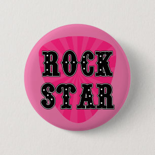 Badge Rond 5 Cm Onglet de guitare de vedette du rock