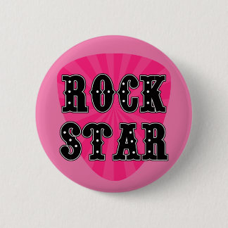 Badge Rond 5 Cm Onglet de guitare Rock Star