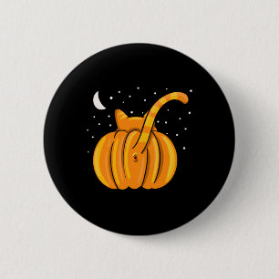 Badge Rond 5 Cm Onglet orange Citrouille de la touche de chat Hall