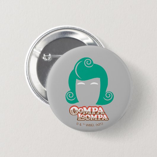 Badge Rond 5 Cm Oompa Loompa Graphique de cheveux (Devant & derrière)