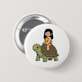 Badge Rond 5 Cm Oona et la Tortue (Devant & derrière)