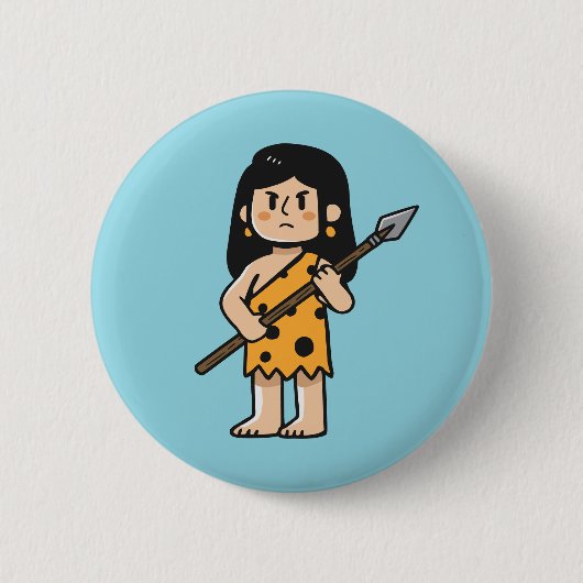Badge Rond 5 Cm Oona femme des cavernes (Devant)