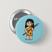 Badge Rond 5 Cm Oona femme des cavernes (Devant & derrière)