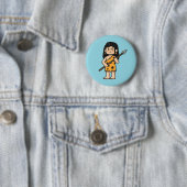 Badge Rond 5 Cm Oona femme des cavernes (En situation)