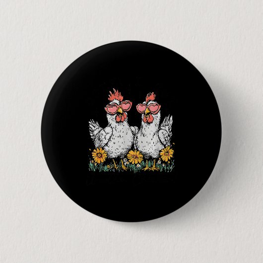 Badge Rond 5 Cm Oops I Got Another Chicken, Funny Farm Animal (Devant)