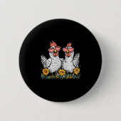 Badge Rond 5 Cm Oops I Got Another Chicken, Funny Farm Animal (Devant)