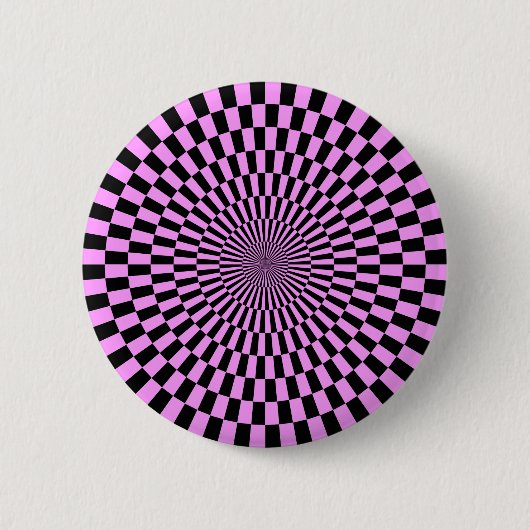 Badge Rond 5 Cm Op Art - Violet clair et noir (Devant)