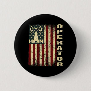 Badge Rond 5 Cm Opérateur radio amateur de radio ham de drapeau pa