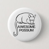Badge Rond 5 Cm Opossum impressionnant (Devant)