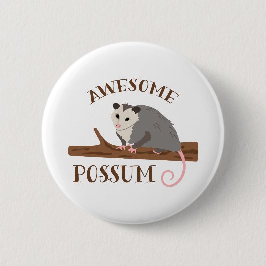 Badge Rond 5 Cm Opossum impressionnant (Devant)