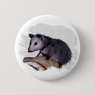 Badge Rond 5 Cm Opossum impressionnant d'opossum