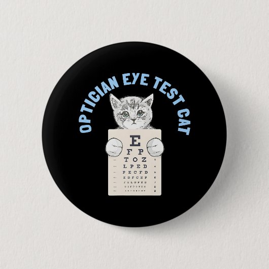 Badge Rond 5 Cm Opticien Test oculaire Chat Optométriste Ophtalmol (Devant)