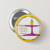 Badge Rond 5 Cm Or de bouton d'UUCA (Devant & derrière)