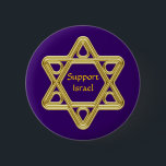 Badge Rond 5 Cm Or d'étoile de David<br><div class="desc">Montrez votre fierté dans votre héritage juif et votre appui de l'Israël avec cette conception stylisée d'or d'étoile de David. Cette conception est entièrement personnalisable ajoutent votre propre couleur d'arrière - plan et changent le texte.</div>