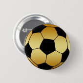 BADGE ROND 5 CM OR ET BALLON DE FOOTBALL NOIR (Devant & derrière)