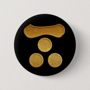 Badge Rond 5 Cm Or Ichimonji Mitsuboshi Kamon