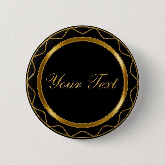 Badge Rond 5 Cm Or noir et métal personnalisé avec do-it-yourself  (Devant)
