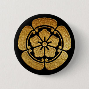 Badge Rond 5 Cm Or Oda Kamon