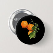 Badge Rond 5 Cm Orange Art Botanique Gardener alimentaire (Devant & derrière)