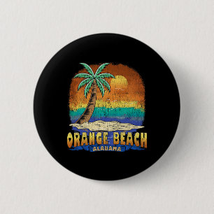 Badge Rond 5 Cm Orange Beach Alabama Souvenir Vintage désaffecté