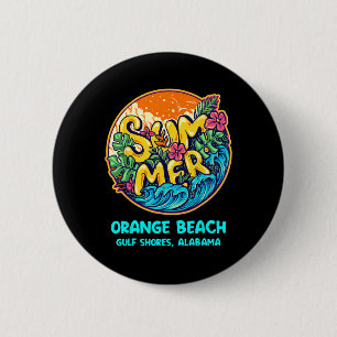 Badge Rond 5 Cm Orange Beach Gulf Shores Alabama Vacances d'été S