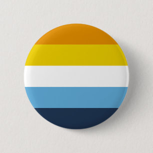 Badge Rond 5 Cm Orange Blue Acearo Aroace Asexuel Aromantic Pride