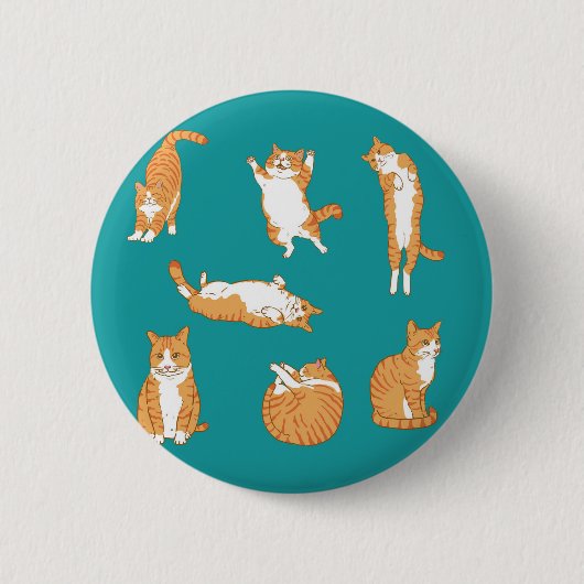 Badge Rond 5 Cm Orange Cats Funny (Devant)