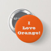 Badge Rond 5 Cm Orange d'amour du bouton I (Devant & derrière)