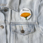 Badge Rond 5 Cm Orange de citrouille (En situation)
