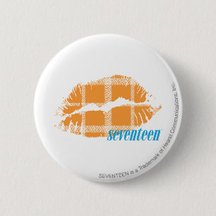 Badge Rond 5 Cm Orange de plaid