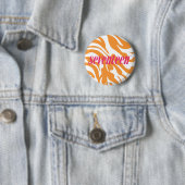 Badge Rond 5 Cm Orange de zèbre (En situation)
