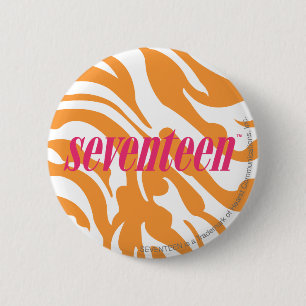 Badge Rond 5 Cm Orange de zèbre