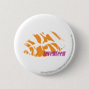 Badge Rond 5 Cm Orange de zèbre